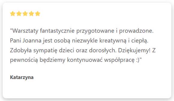 Warsztaty dla dzieci opinia nr 5 Epoka Warsztatowa